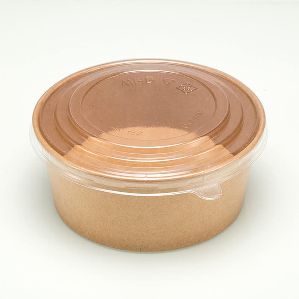 Takeaway salad bowl with pet lid kraft 1000ml